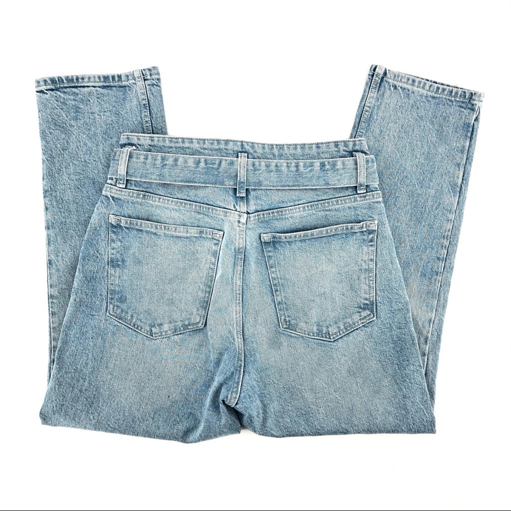 Topshop Blue Tie Waist High Rise Light Wash Jeans - Picture 3 of 8